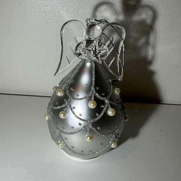 NIB  vintage Glass Angel with pearl ornament - Picture 5 of 6